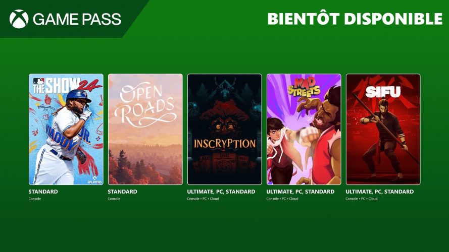 Xbox Game Pass : Sifu, Inscryption, MLB The Show 24 et plus en octobre