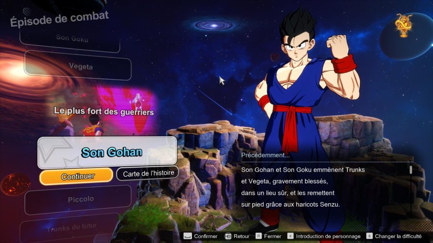 Routes Gohan toutes débloquer Combat Dragon Ball Sparking Zero