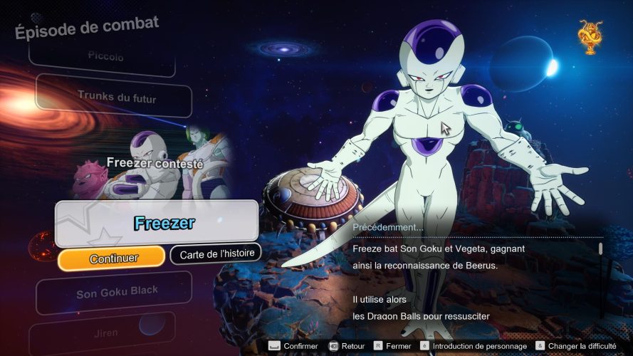 Débloquer toutes les routes de Freezer dans DBZ Sparking Zero