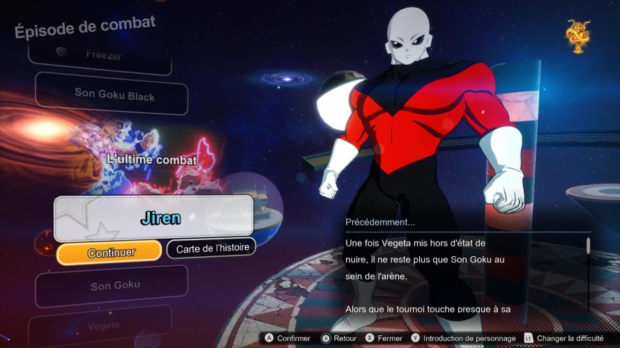 Débloquer toutes les routes de Jiren dans DBZ Sparking Zero