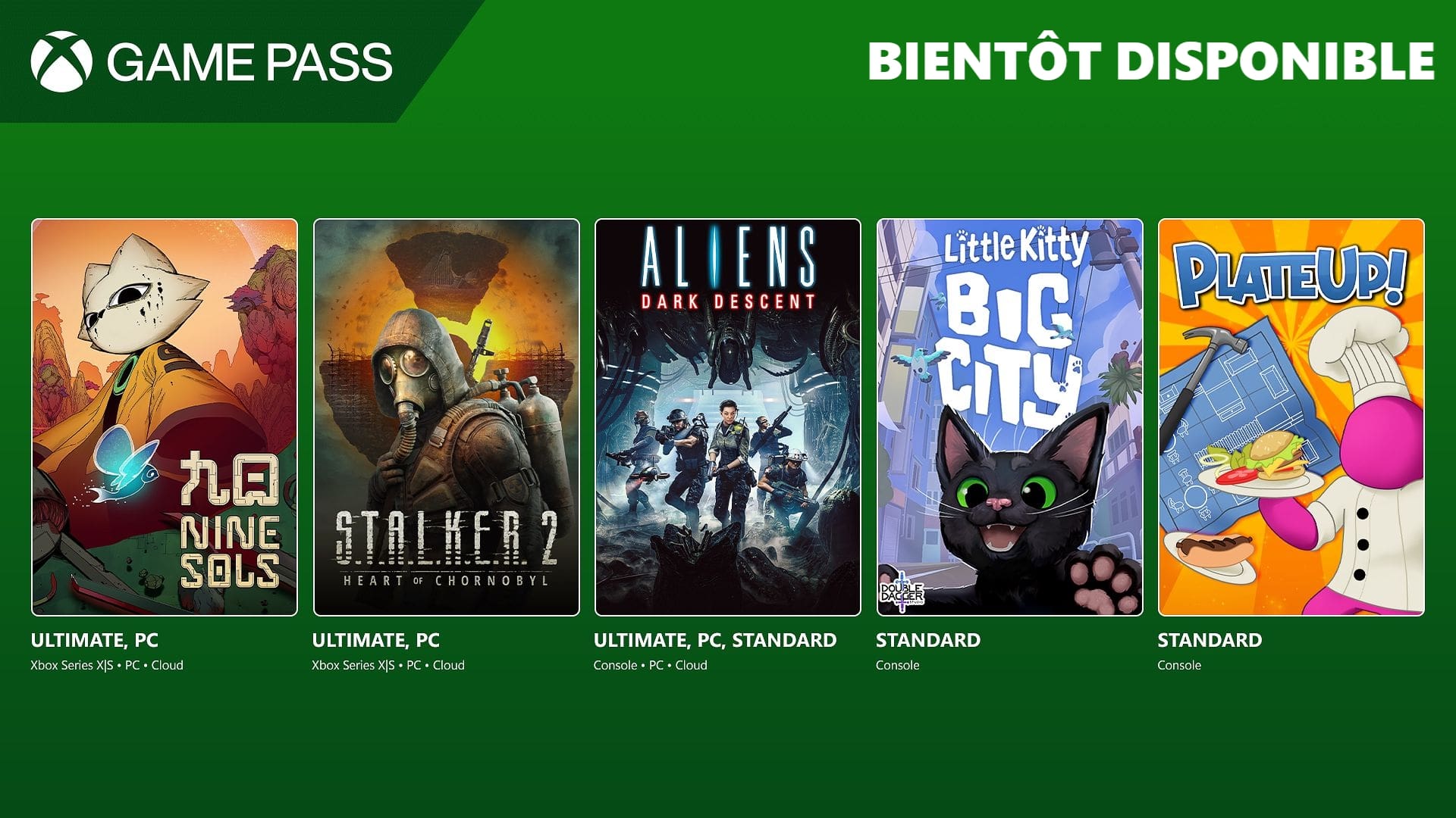 Stalker 2, Nine Sols, Alien Dark Descent : les nouveautés Xbox Game Pass.